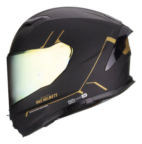CASCO FORCE NGO ORO CROMADO HAX